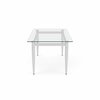 Lesro Siena Lounge Reception Coffee Table 40x20in Glass Top, Brushed Steel SN0840